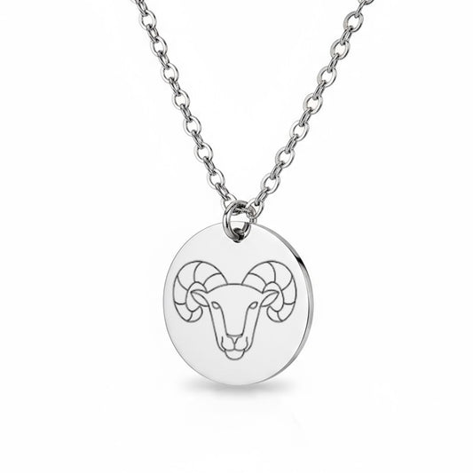 Widder Sternzeichen Halskette Gravur Silber Geschenk