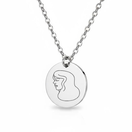 Jungfrau Sternzeichen Halskette Gravur Silber Geschenk