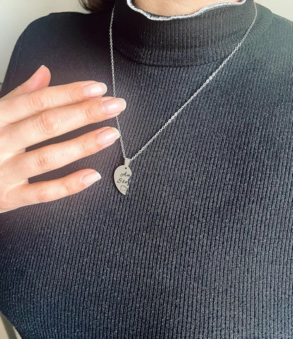 Paar-Herz-Halskette Gravur Silber Geschenk