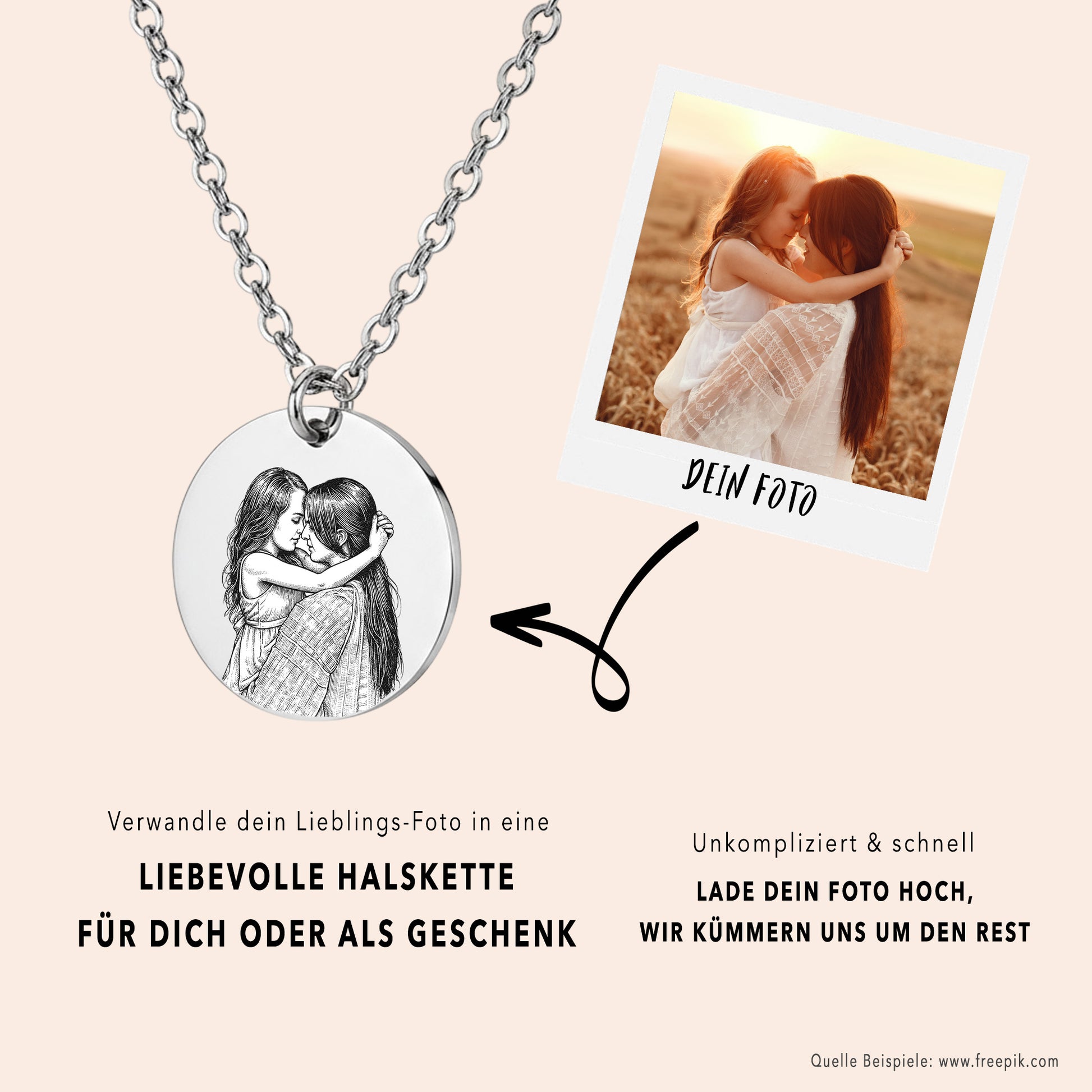 Foto Gravur Halskette Silber Geschenk