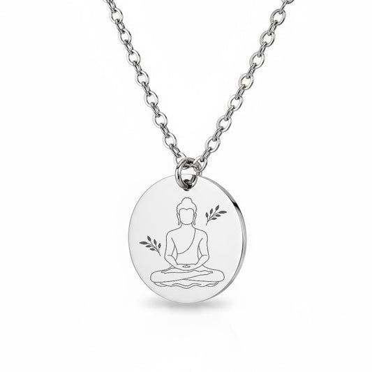Buddha Buddhistische Halskette Gravur Silber Geschenk