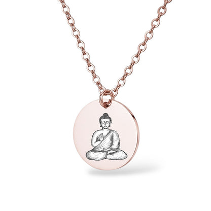 Buddha Buddhistische Halskette Gravur Rosegold Geschenk