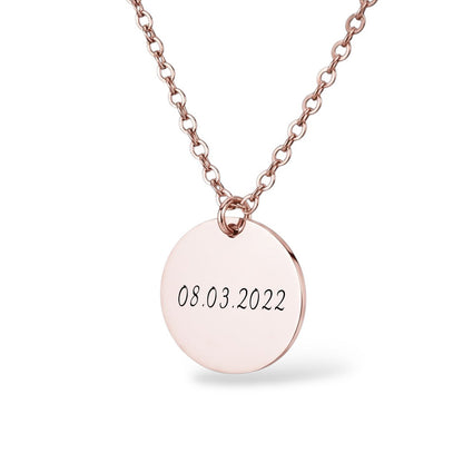Datum Halskette Gravur Rosegold Geschenk