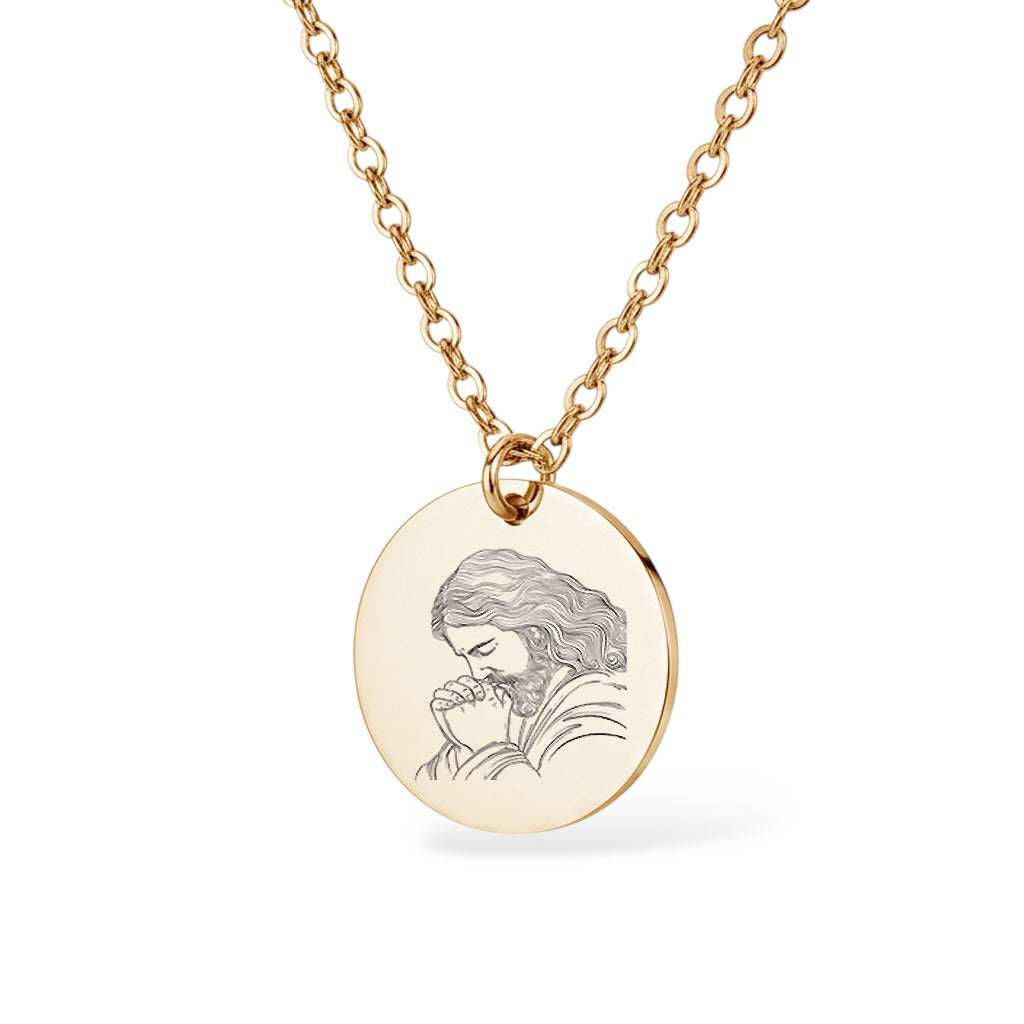 Jesus Christliche Halskette Gravur Gold Geschenk