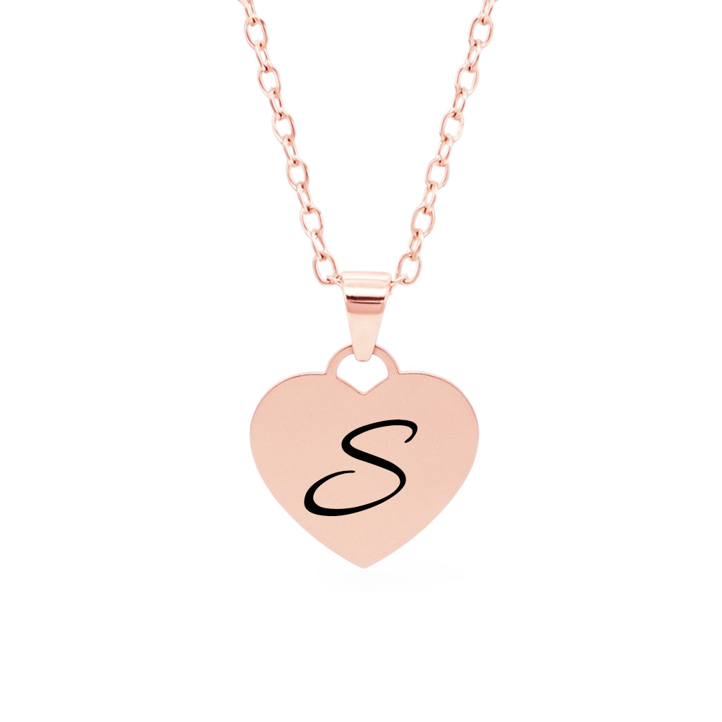 Initiale Herz Halskette Gravur Rosegold Geschenk
