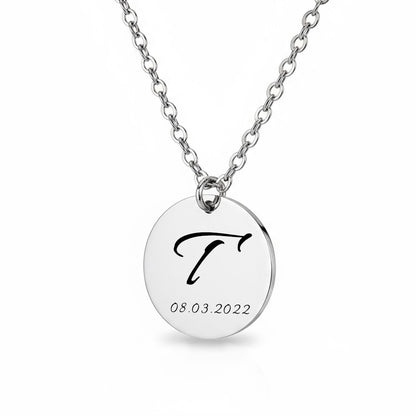 Personalisierte Halskette mit Initiale & Datumsgravur - Symbolischer Schmuck als Geschenk
