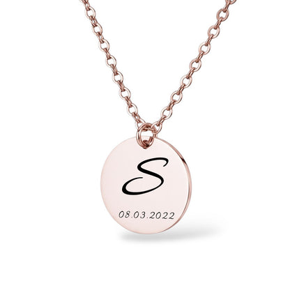 Initiale und Datum Halskette Gravur Rosegold Geschenk