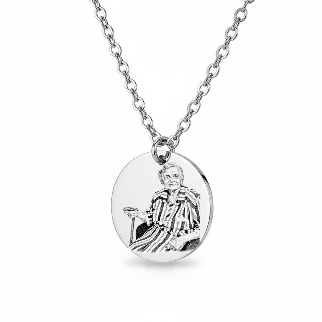 Gedenk Halskette Gravur Silber Geschenk