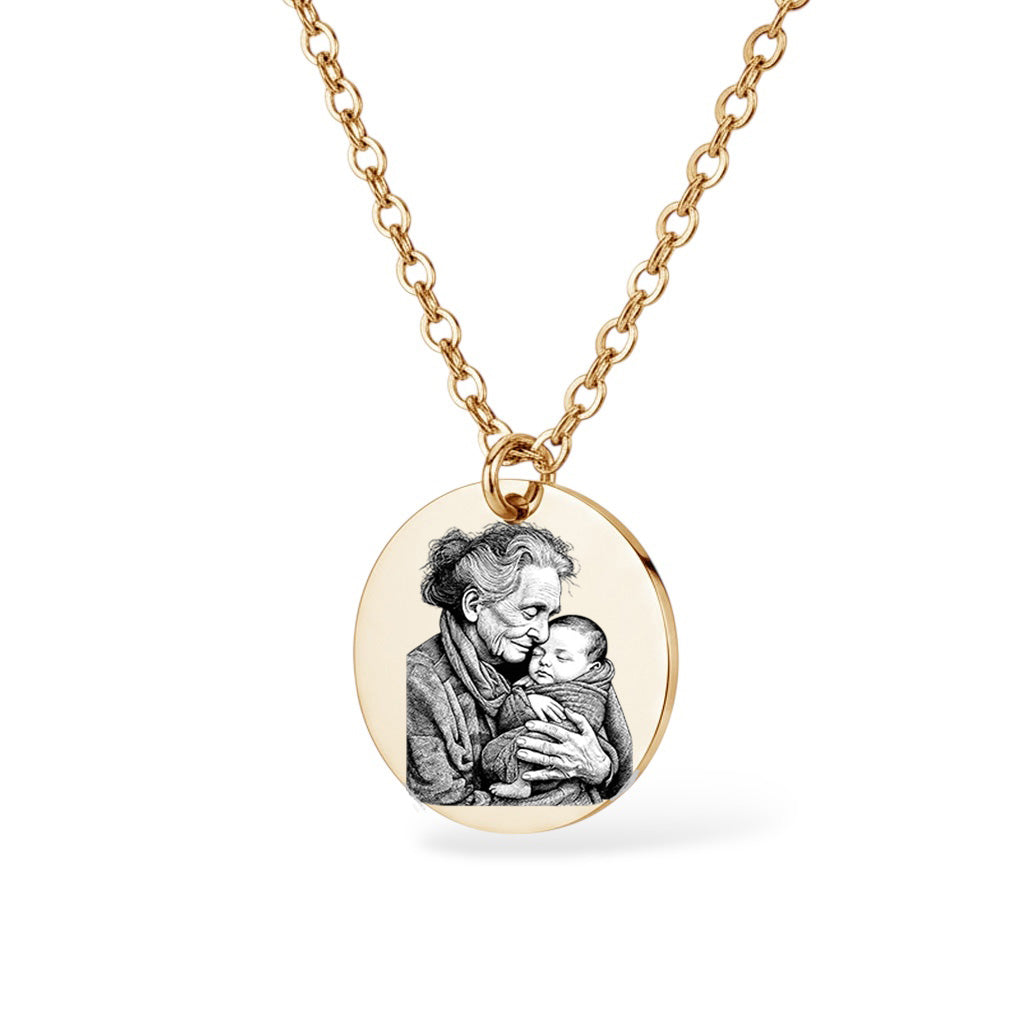 Gedenk Halskette Gravur Gold Geschenk