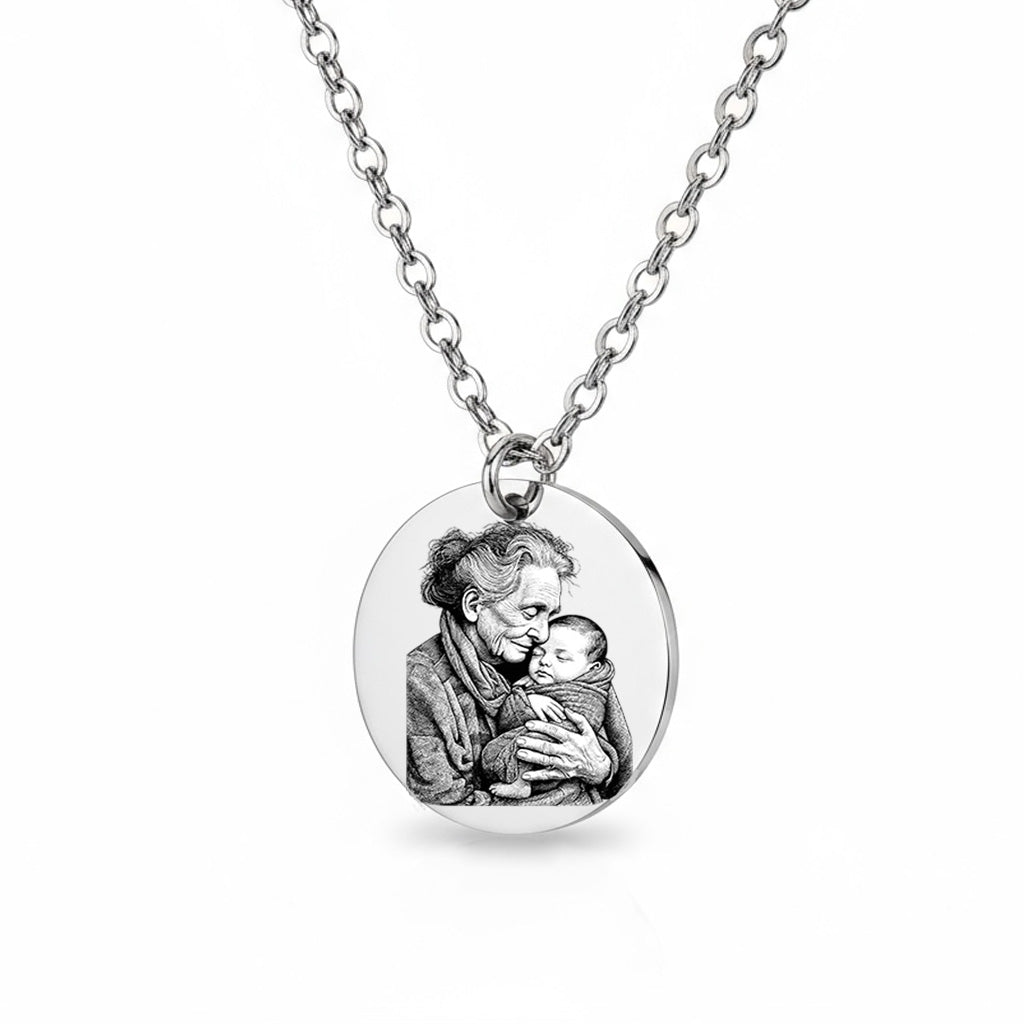 Gedenk Halskette Gravur Silber Geschenk