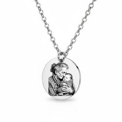 Gedenk Halskette Gravur Silber Geschenk