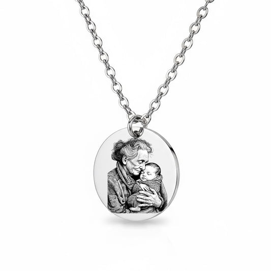 Gedenk Halskette Gravur Silber Geschenk