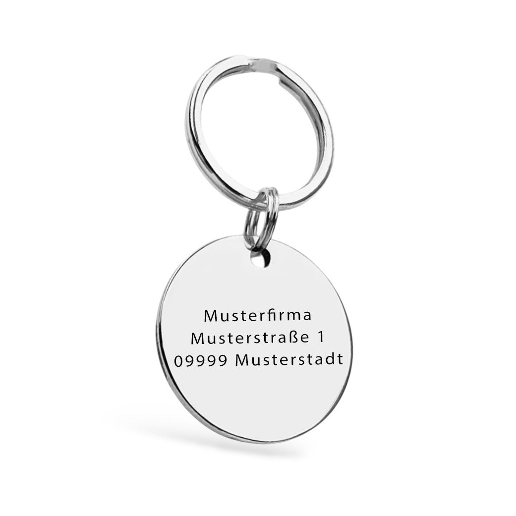 Firmen Logo Schlüsselanhänger Gravur Silber Geschenk
