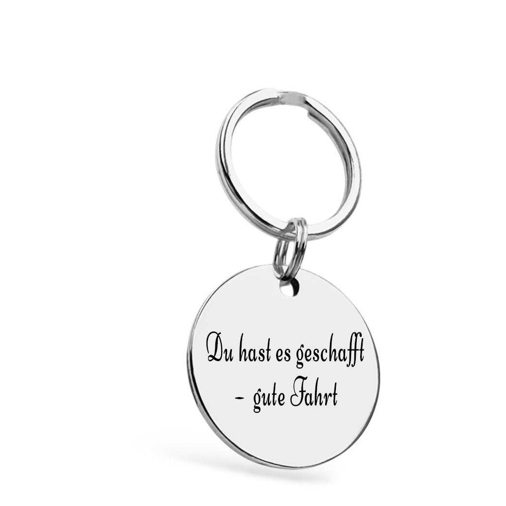 Fahr vorsichtig Gravur Schlüsselanhänger Silber Geschenk