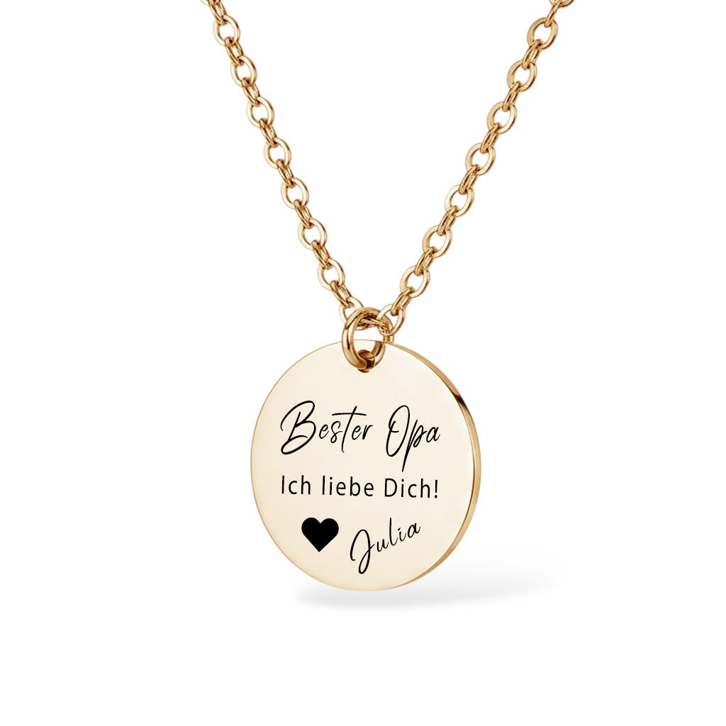 Bester Opa Halskette Gravur Gold Geschenk