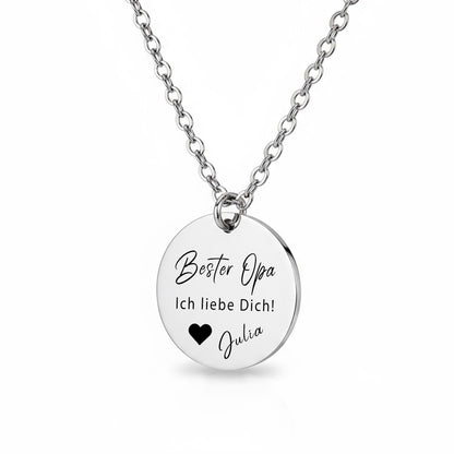 Bester Opa Halskette Gravur Silber Geschenk