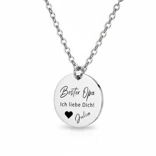 Bester Opa Halskette Gravur Silber Geschenk