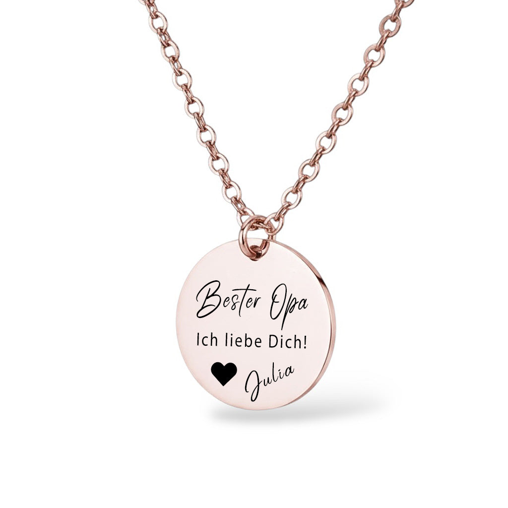 Bester Opa Halskette Gravur Rosegold Geschenk