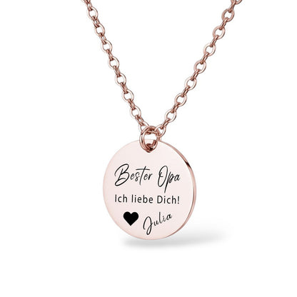 Bester Opa Halskette Gravur Rosegold Geschenk
