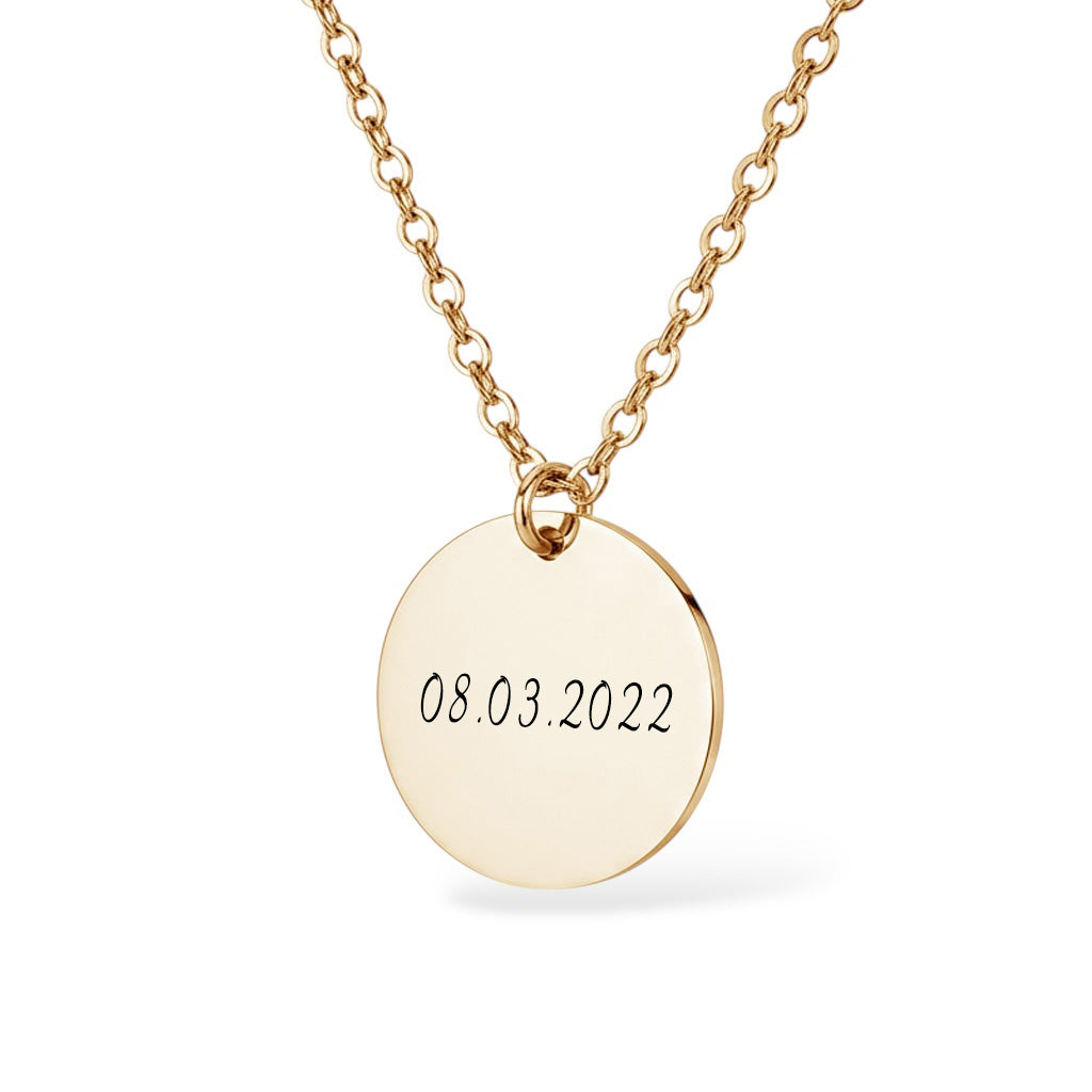 Datum Halskette Gravur Gold Geschenk