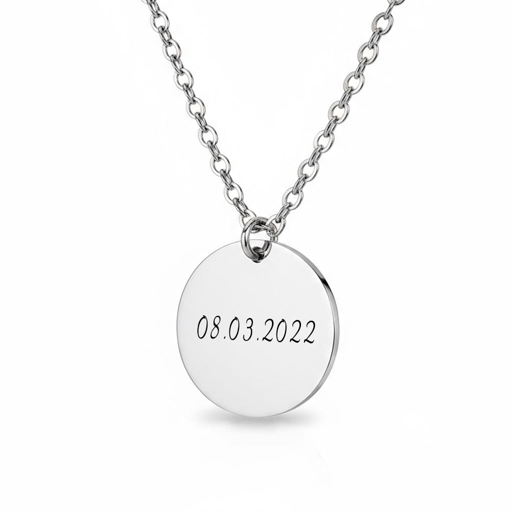 Datum Halskette Gravur Silber Geschenk