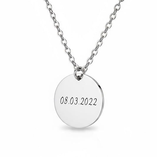 Datum Halskette Gravur Silber Geschenk