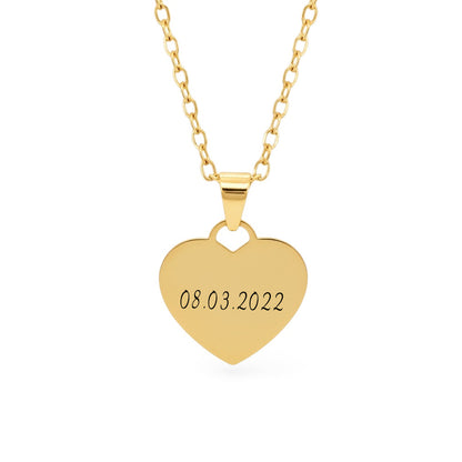 Datum Herz Halskette Gravur Gold Geschenk