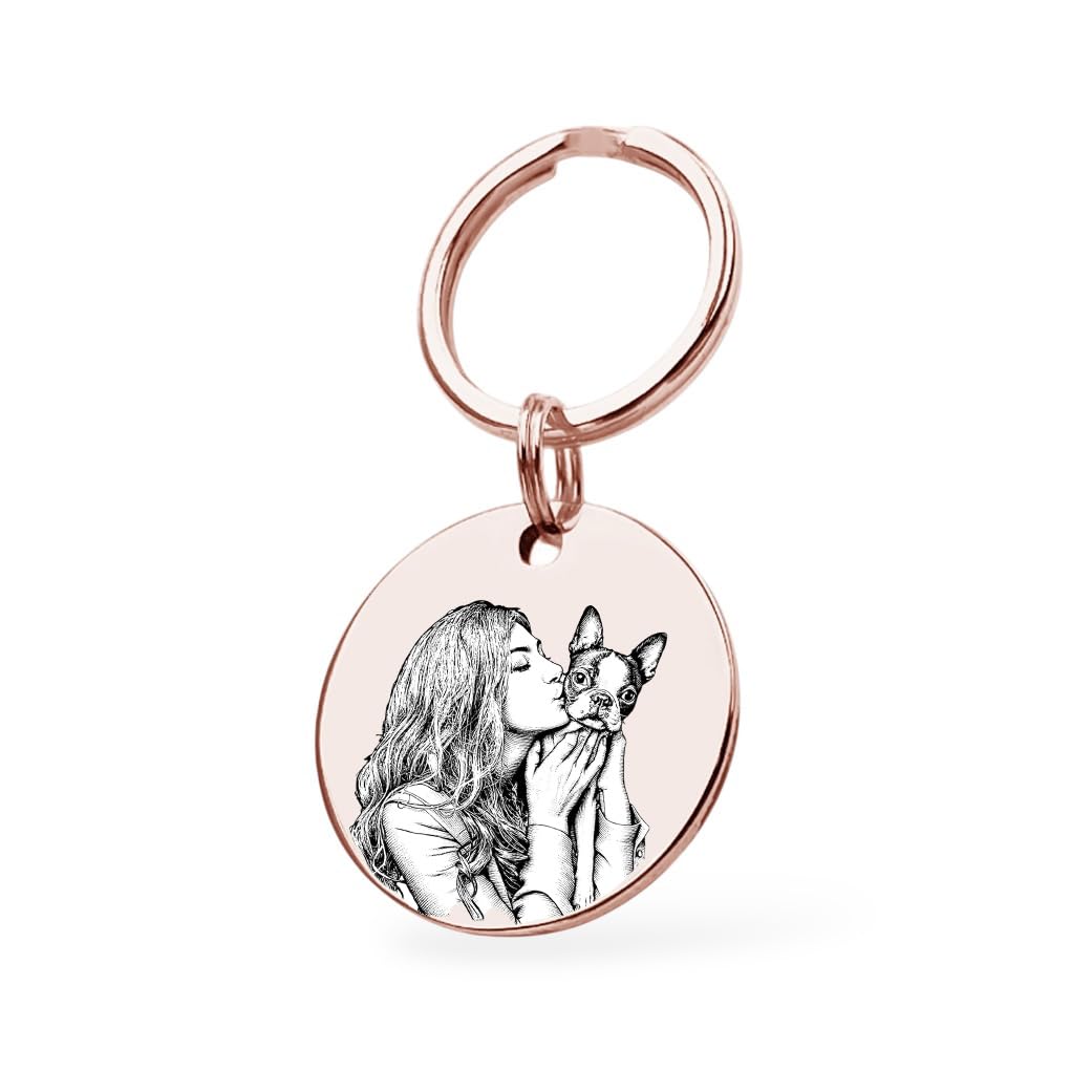 Schlüsselanhänger Foto-Gravur Rosegold Geschenk