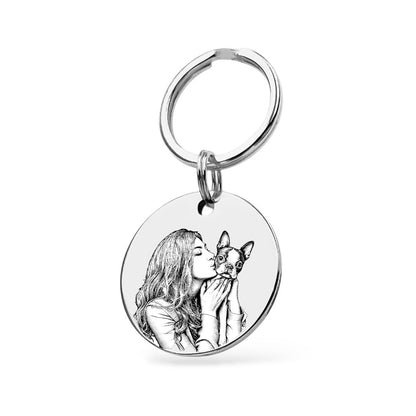 Schlüsselanhänger Foto-Gravur Silber Geschenk
