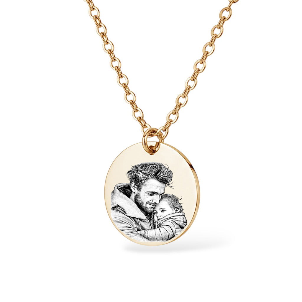 Foto Halskette Gravur Gold Geschenk