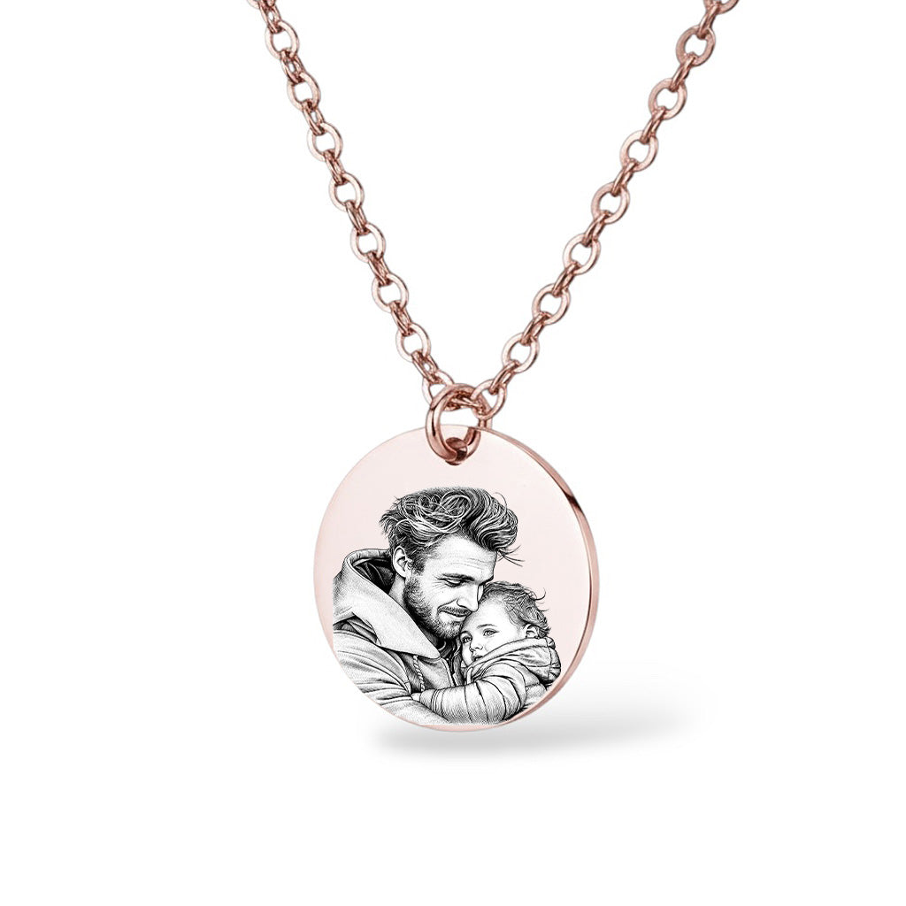Foto Halskette Gravur Rosegold Geschenk