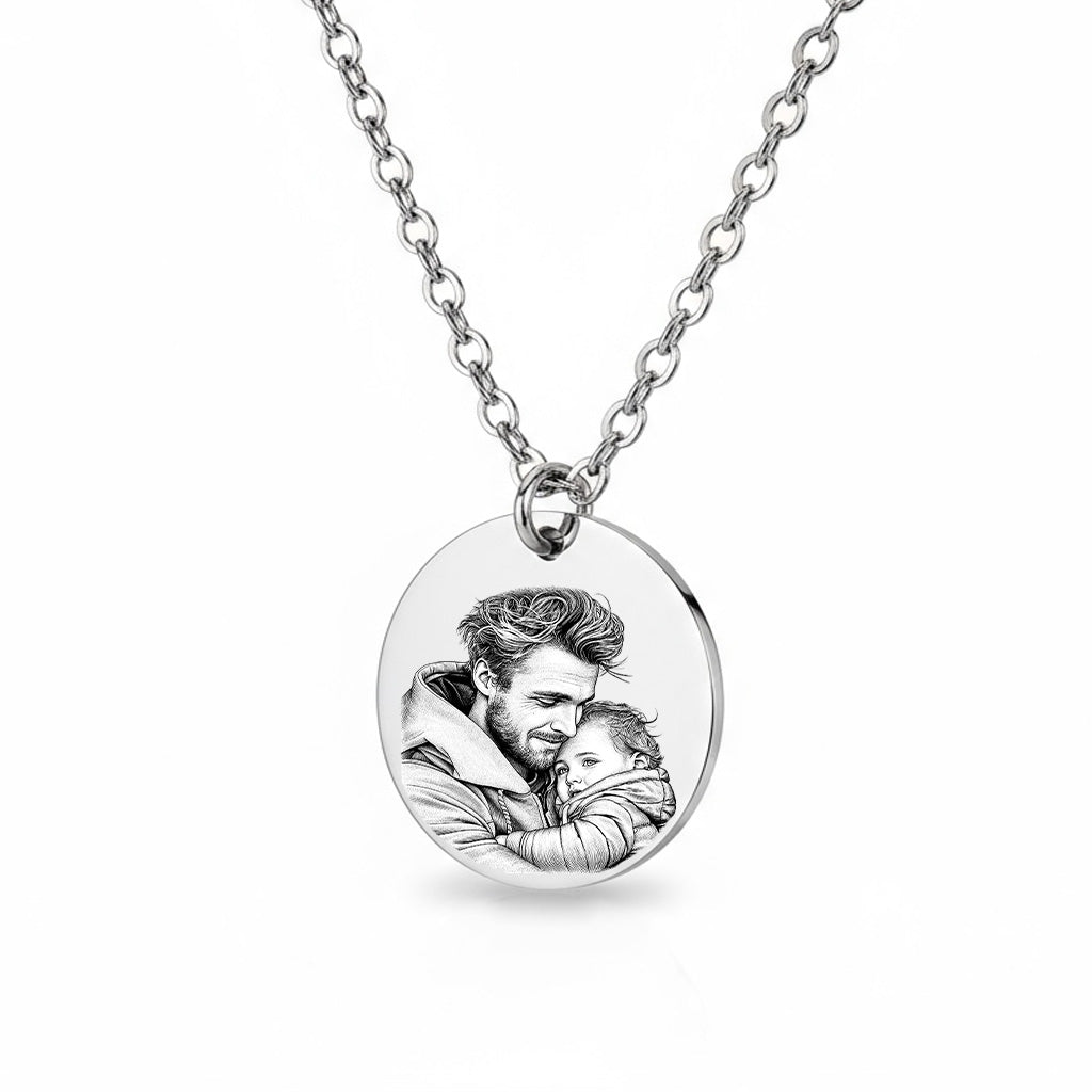 Foto Halskette Gravur Silber Geschenk