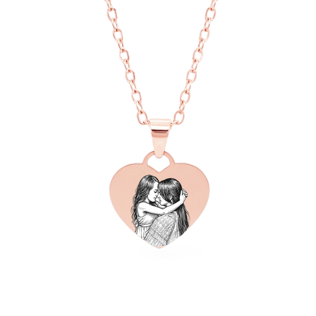 Foto Herz Halskette Gravur Rosegold Geschenk