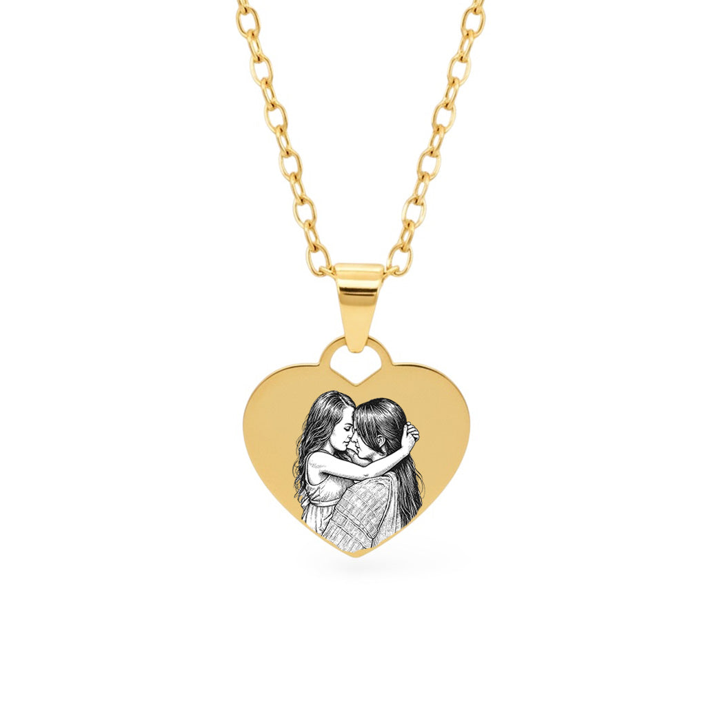 Foto Herz Halskette Gravur Gold Geschenk