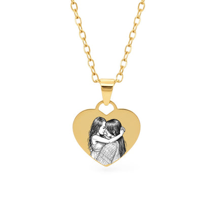 Foto Herz Halskette Gravur Gold Geschenk