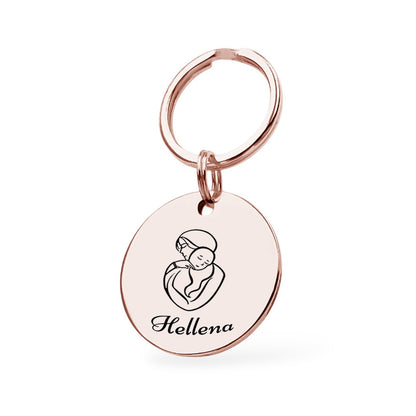 Mutter-Kind-Liebe Schlüsselanhänger Gravur Rosegold Geschenk