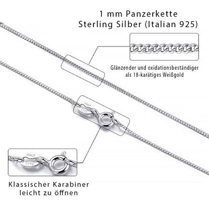 925 Sterling-Silber Halskette Damen Geschenk