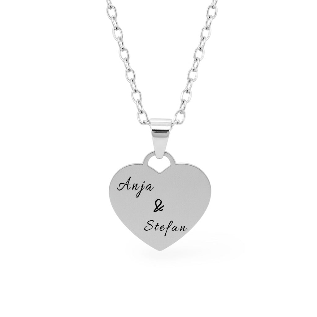 Verlobungs-Herz-Halskette Gravur Silber Geschenk