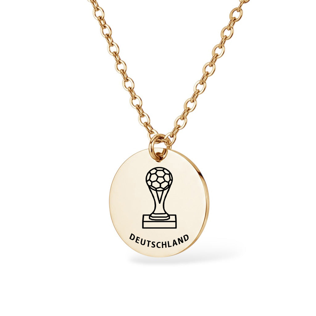 Personalisierte Edelstahl Kette mit graviertem WM 2026 Fan-Anhänger - Geschenk für echte Fußballfans