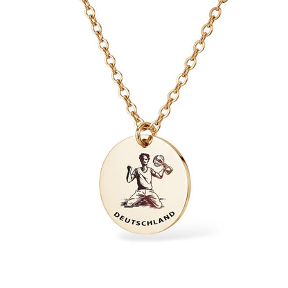 Personalisierte Edelstahl Kette mit graviertem WM 2026 Fan-Anhänger - Geschenk für echte Fußballfans