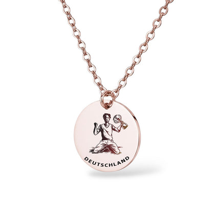 Personalisierte Edelstahl Kette mit graviertem WM 2026 Fan-Anhänger - Geschenk für echte Fußballfans