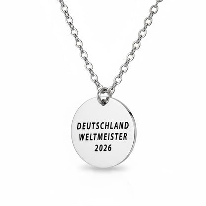 Personalisierte Edelstahl Kette mit graviertem WM 2026 Fan-Anhänger - Geschenk für echte Fußballfans