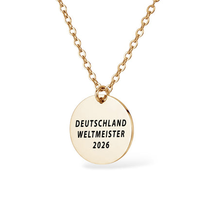 Personalisierte Edelstahl Kette mit graviertem WM 2026 Fan-Anhänger - Geschenk für echte Fußballfans