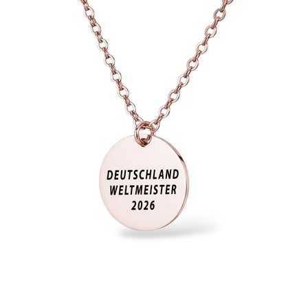 Personalisierte Edelstahl Kette mit graviertem WM 2026 Fan-Anhänger - Geschenk für echte Fußballfans