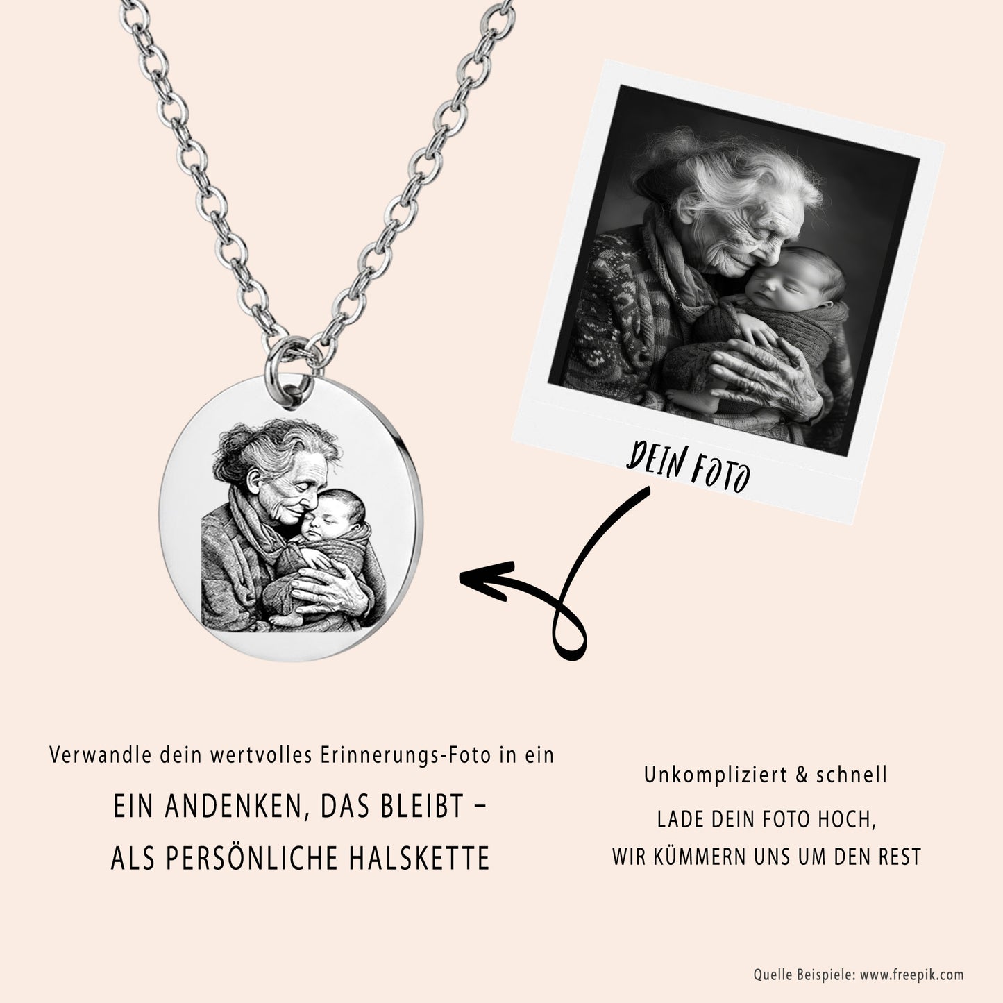 Gedenk Halskette Gravur Silber Geschenk
