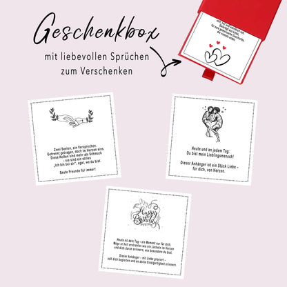 Beste Freunde Halskette Gravur Silber Geschenkbox
