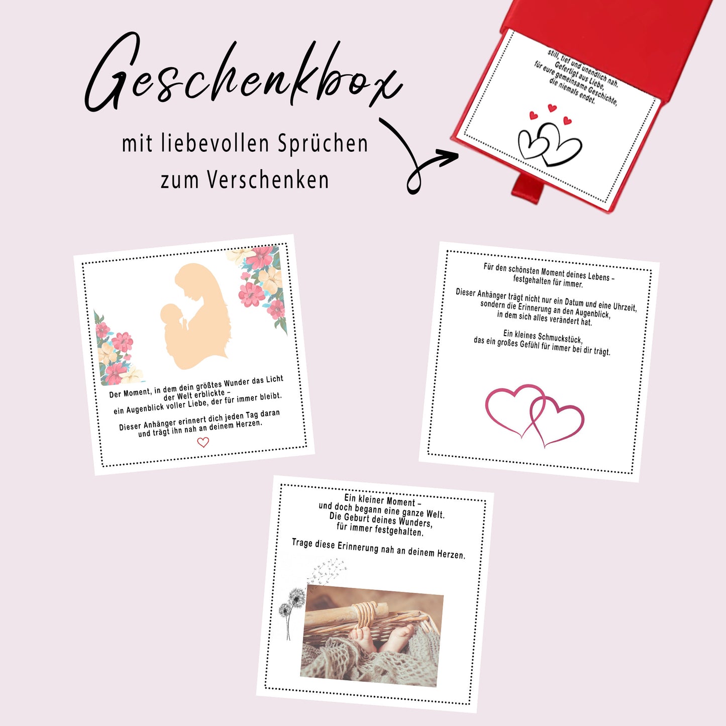 Geburtsuhr und Geburtsdatum Halskette Gravur Silber Geschenk