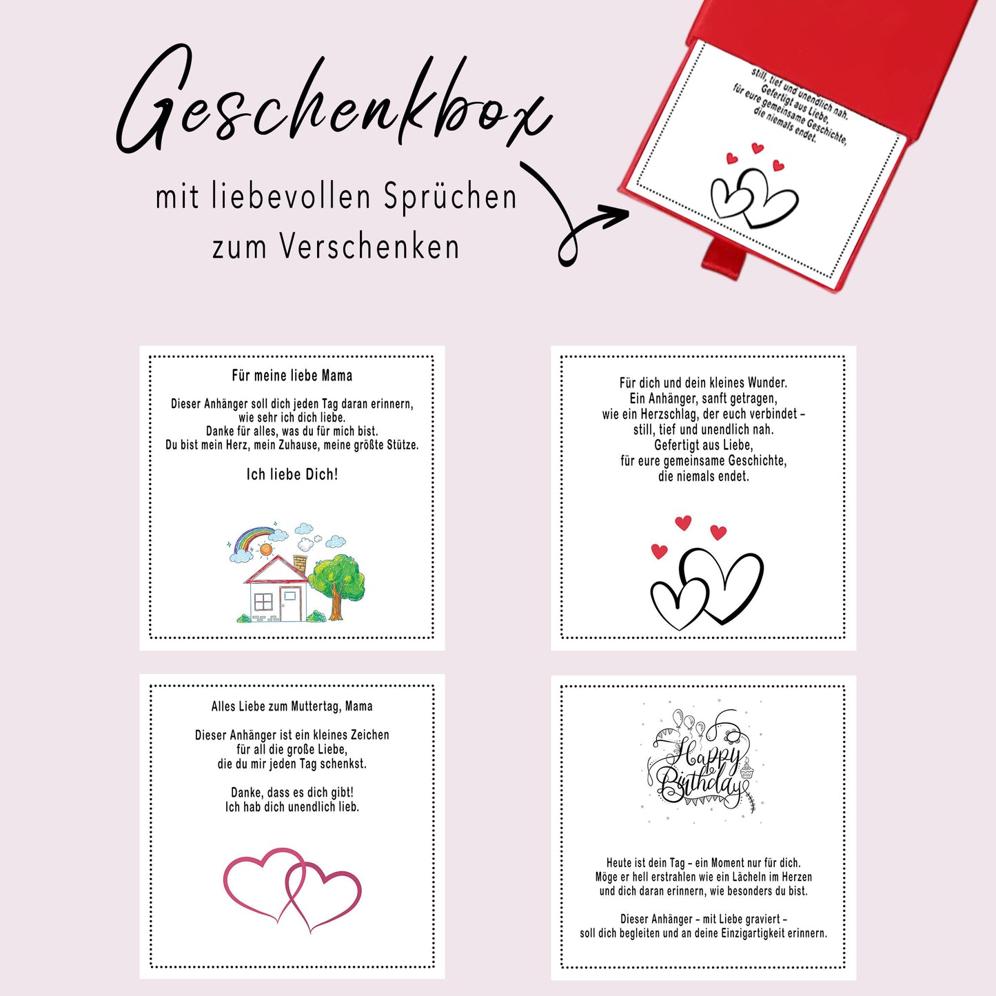 Mutter-Kind-Liebe Schlüsselanhänger Gravur Geschenkbox