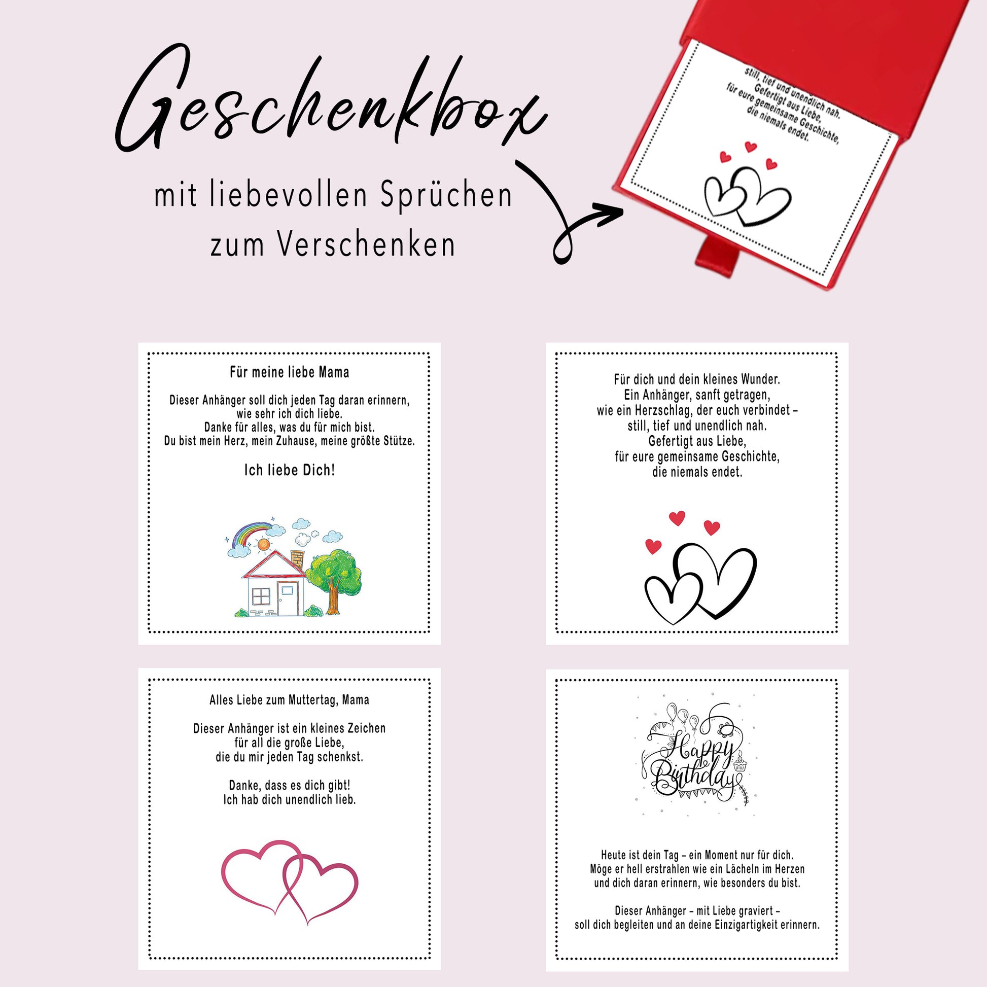 Mutter-Kind-Liebe Schlüsselanhänger Gravur Geschenkbox