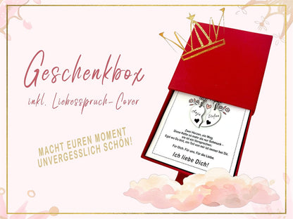 Paar Herz-Halskette Silber Geschenkbox Cover